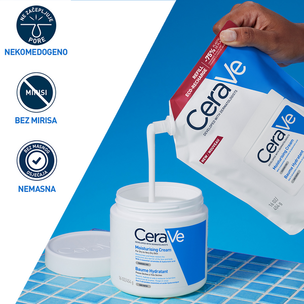 CeraVe Hidratantna krema za suhu do vrlo suhu kožu 454 g REFILL