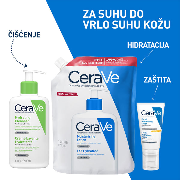 CeraVe Hidratantni losion za normalnu do suhu kožu 473 ml +REFILL 473 ml