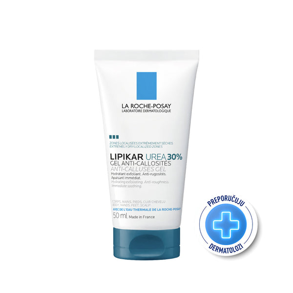 La Roche-Posay LIPIKAR gel s 30% ureje za ciljanu primjenu na suha i gruba područja kože, 50 ml