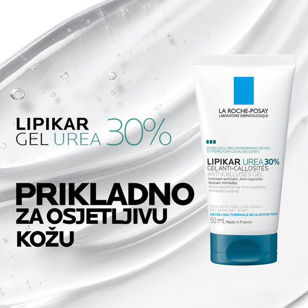 La Roche-Posay LIPIKAR gel s 30% ureje za ciljanu primjenu na suha i gruba područja kože, 50 ml