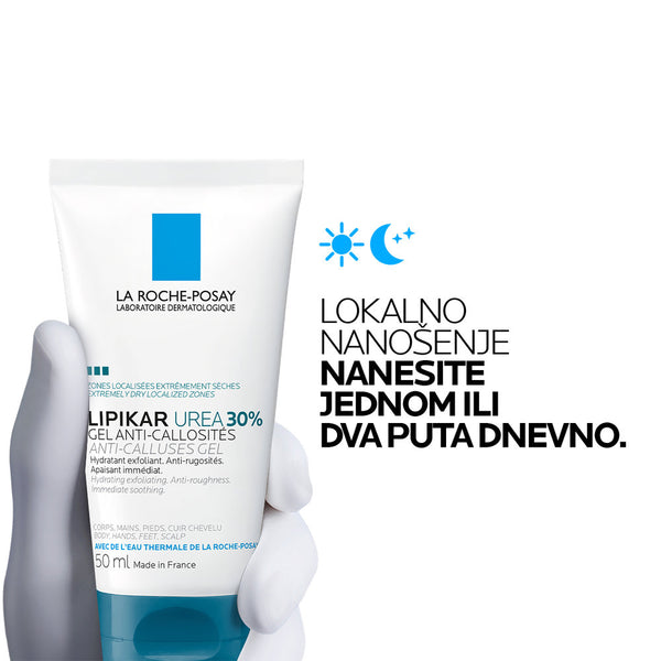 La Roche-Posay LIPIKAR gel s 30% ureje za ciljanu primjenu na suha i gruba područja kože, 50 ml