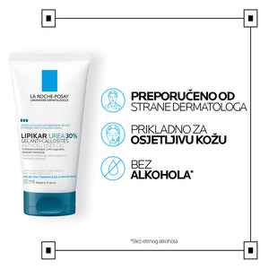 La Roche-Posay LIPIKAR gel s 30% ureje za ciljanu primjenu na suha i gruba područja kože, 50 ml