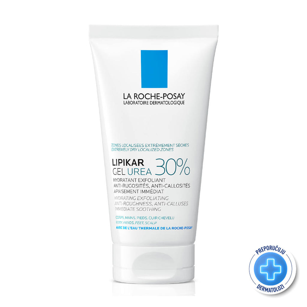 La Roche-Posay LIPIKAR gel s 30% ureje za ciljanu primjenu na suha i gruba područja kože, 50 ml 