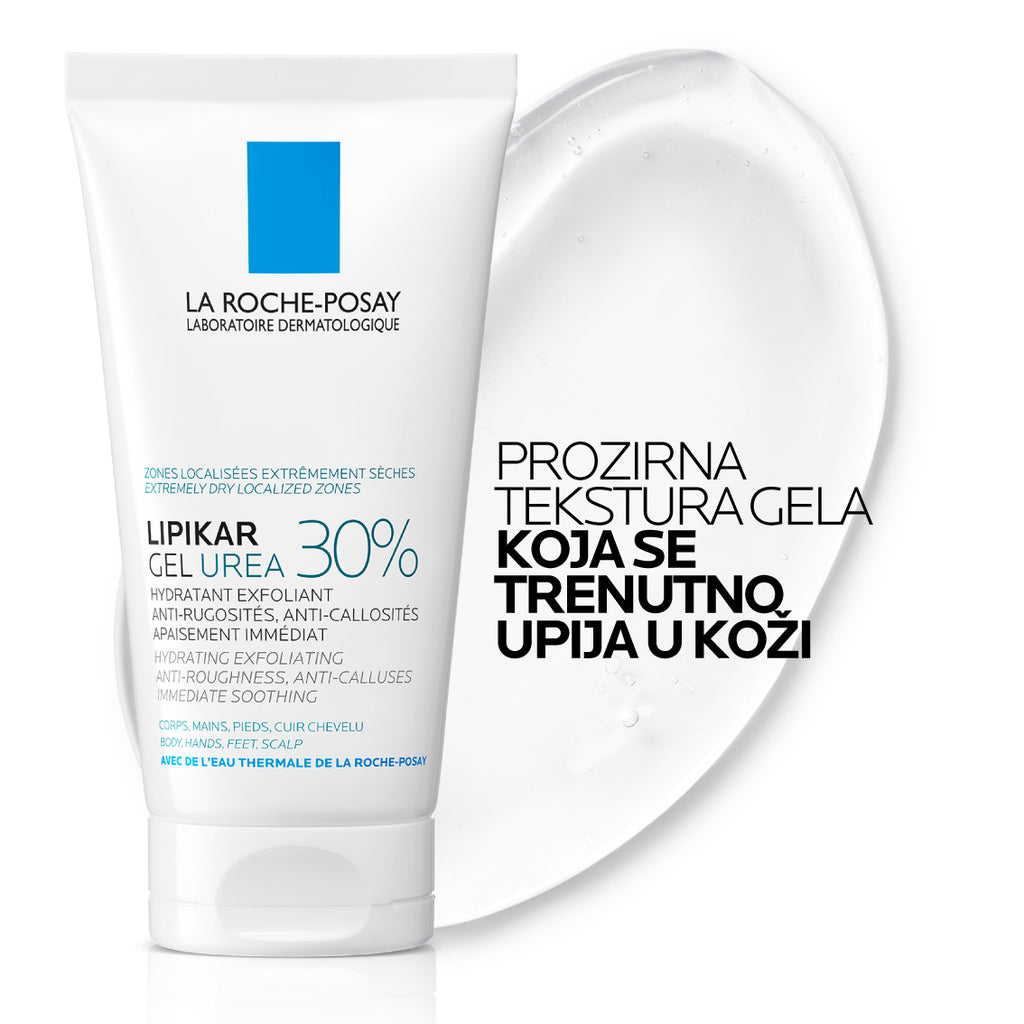 La Roche-Posay LIPIKAR gel s 30% ureje za ciljanu primjenu na suha i gruba područja kože, 50 ml 