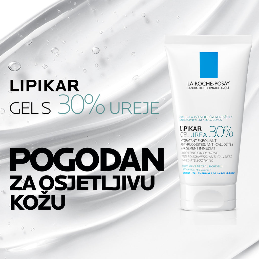 La Roche-Posay LIPIKAR gel s 30% ureje za ciljanu primjenu na suha i gruba područja kože, 50 ml 