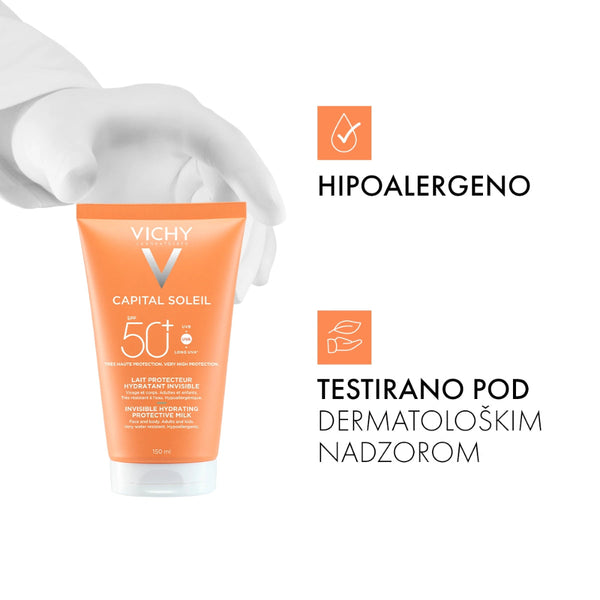 Vichy Capital Soleil Mlijeko za lice i tijelo SPF50+ vrlo visoka zaštita 150 ml
