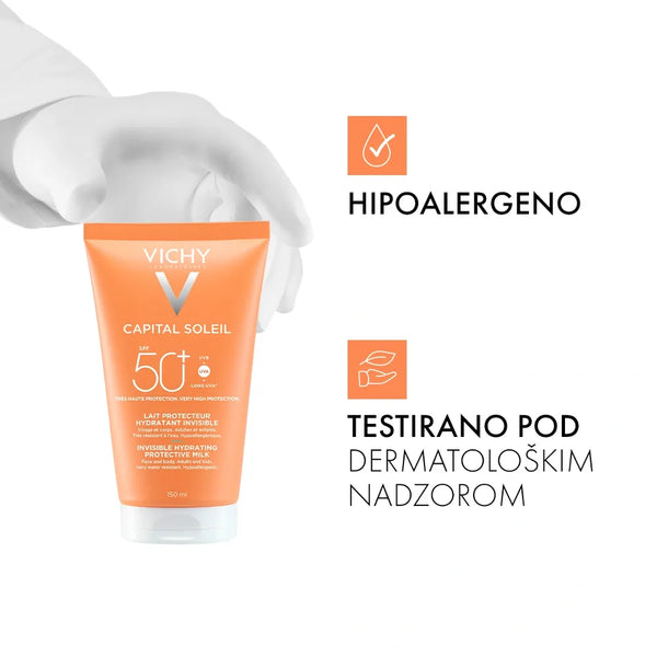 Vichy Capital Soleil Mlijeko za lice i tijelo SPF50+ vrlo visoka zaštita 150 ml