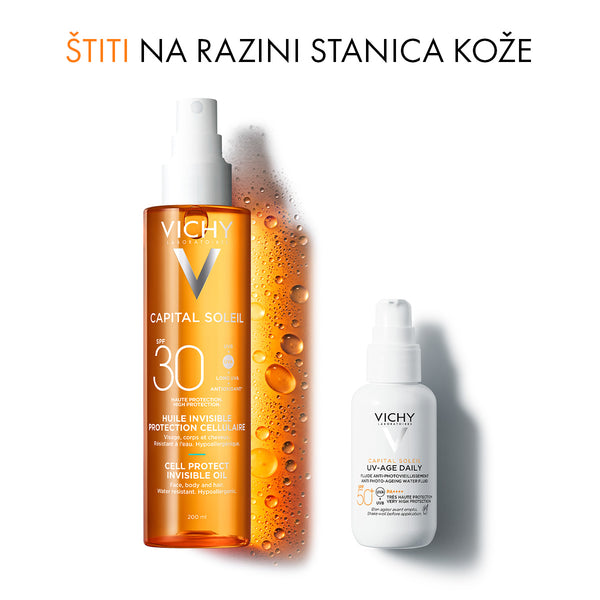 VICHY CAPITAL SOLEIL CELL PROTECT ZAŠTITNO ULJE ZA LICE, TIJELO I VRHOVE KOSE SPF30, 200ml