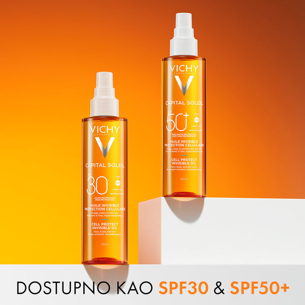 VICHY CAPITAL SOLEIL CELL PROTECT ZAŠTITNO ULJE ZA LICE, TIJELO I VRHOVE KOSE SPF30, 200ml