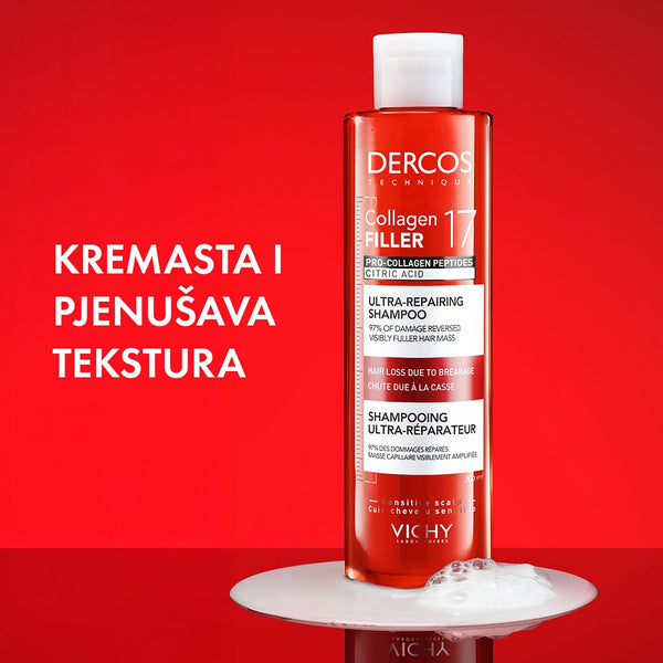 Vichy Dercos Collagen 17 filler ultra-obnavljajući šampon 200 ml