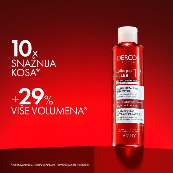 Vichy Dercos Collagen 17 filler ultra-obnavljajući šampon 200 ml