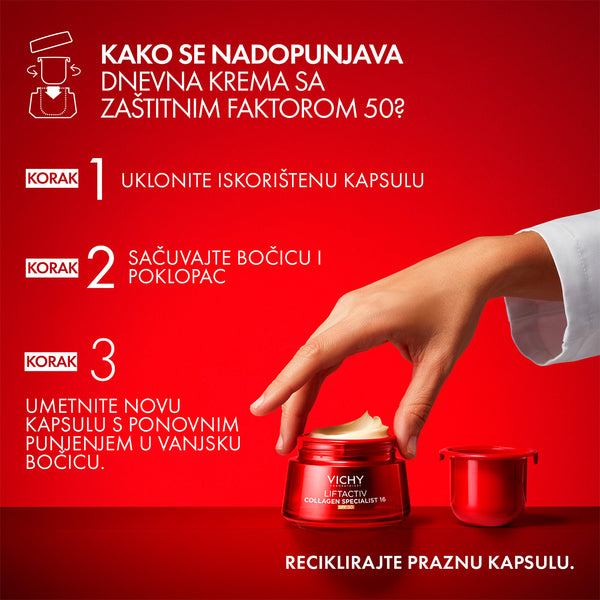 Vichy LIFTACTIV COLLAGEN SPECIALIST 16 KREMA SPF 50 - PAKIRANJE S MOGUĆNOŠĆU DOPUNE, 50ml