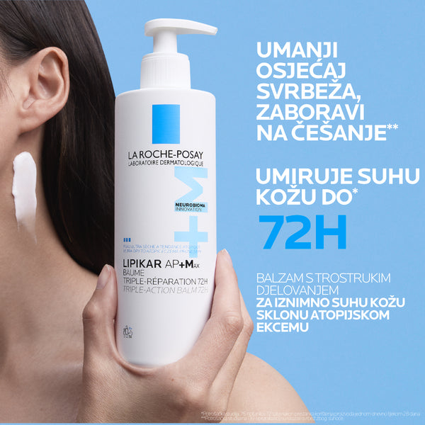 La Roche-Posay LIPIKAR BAUME AP+MAX Balzam s trostrukim djelovanjem za iznimno suhu kožu sklonu atopijskom ekcemu, 200 ml