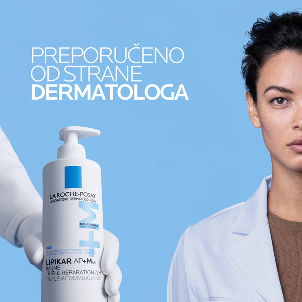 La Roche-Posay LIPIKAR BAUME AP+MAX Balzam s trostrukim djelovanjem za iznimno suhu kožu sklonu atopijskom ekcemu, 200 ml
