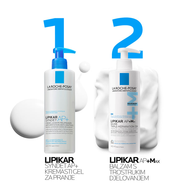 La Roche-Posay LIPIKAR BAUME AP+MAX Balzam s trostrukim djelovanjem za iznimno suhu kožu sklonu atopijskom ekcemu, 400 ml