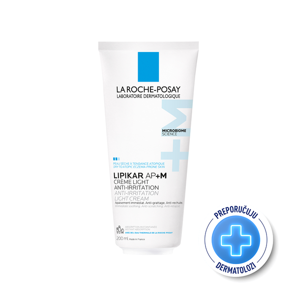 La Roche-Posay LIPIKAR Baume Light AP+M Balzam za nadopunu lipida protiv nadraženosti i svrbeža, pogodno za djecu i odrasle, 200 ml