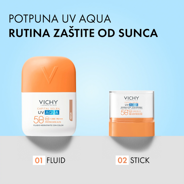 Vichy Capital Soleil UV AQUA Medium tonirani hidracijski fluid SPF50 visoka zaštita 50 ml
