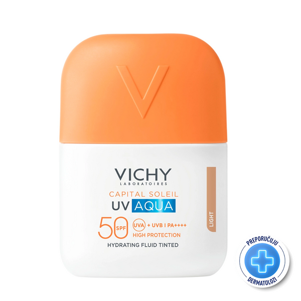 Vichy Capital Soleil UV AQUA Light tonirani hidracijski fluid SPF50 visoka zaštita 50 ml