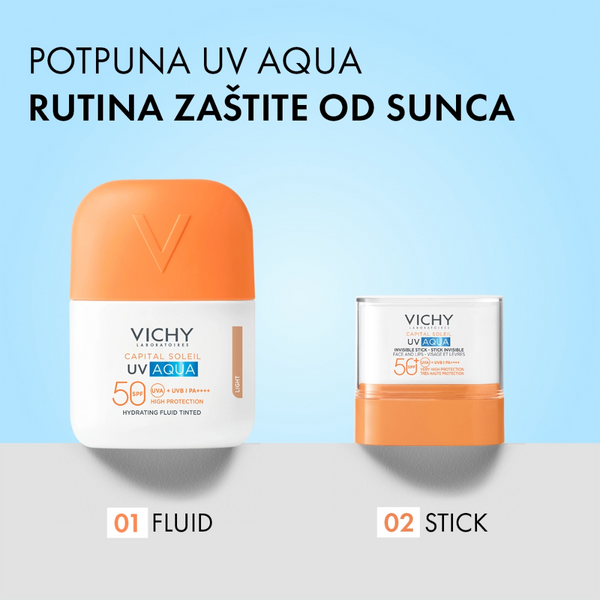 Vichy Capital Soleil UV AQUA Light tonirani hidracijski fluid SPF50 visoka zaštita 50 ml