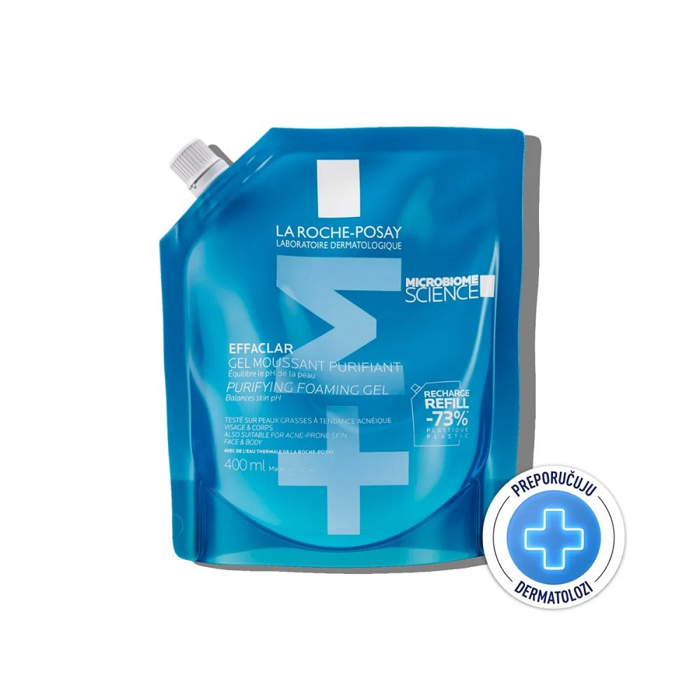 La Roche-Posay EFFACLAR Pjenušavi gel za čišćenje masne, osjetljive kože sklone aknama REFILL 400 ml