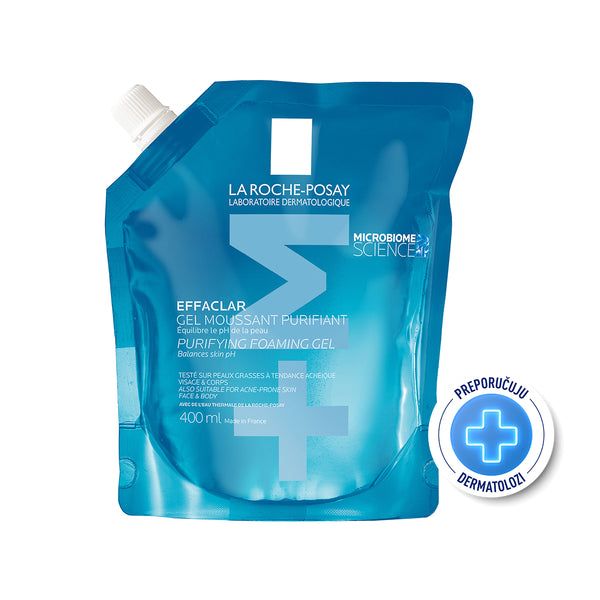 La Roche-Posay EFFACLAR Pjenušavi gel za čišćenje masne, osjetljive kože sklone aknama REFILL 400 ml