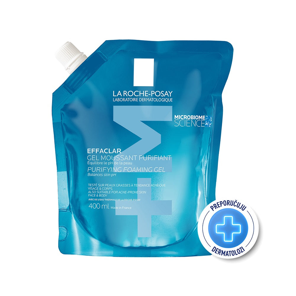 La Roche-Posay EFFACLAR Pjenušavi gel za čišćenje masne, osjetljive kože sklone aknama REFILL 400 ml