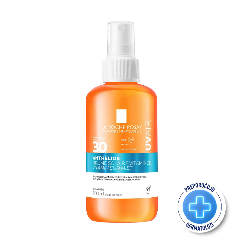 La Roche-Posay Anthelios Mist za lice i tijelo za zaštitu od sunca s visokom zaštitom SPF30, 200 ml
