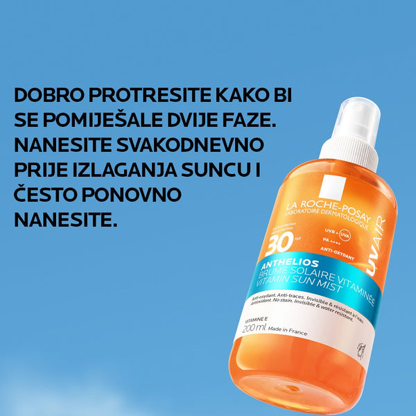 La Roche-Posay Anthelios UVAIR Mist za lice i tijelo za zaštitu od sunca s visokom zaštitom SPF30, 200 ml