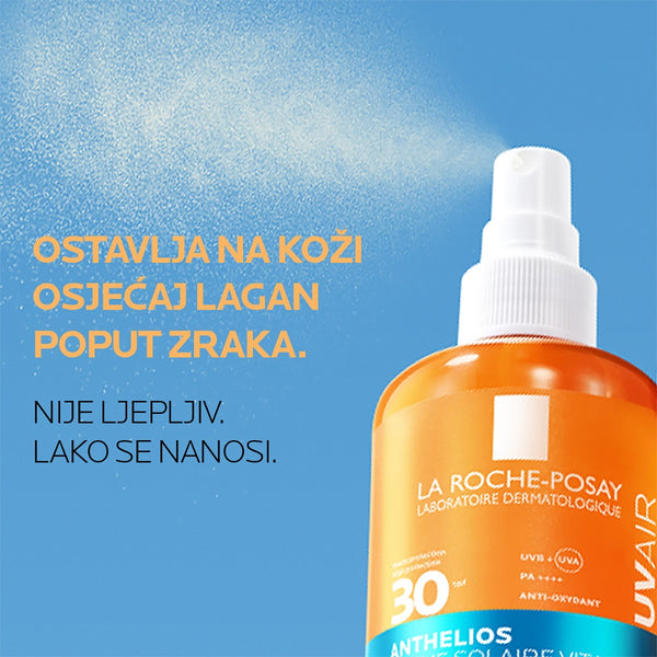 La Roche-Posay Anthelios UVAIR Mist za lice i tijelo za zaštitu od sunca s visokom zaštitom SPF30, 200 ml