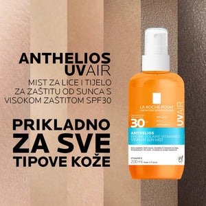 La Roche-Posay Anthelios Mist za lice i tijelo za zaštitu od sunca s visokom zaštitom SPF30, 200 ml