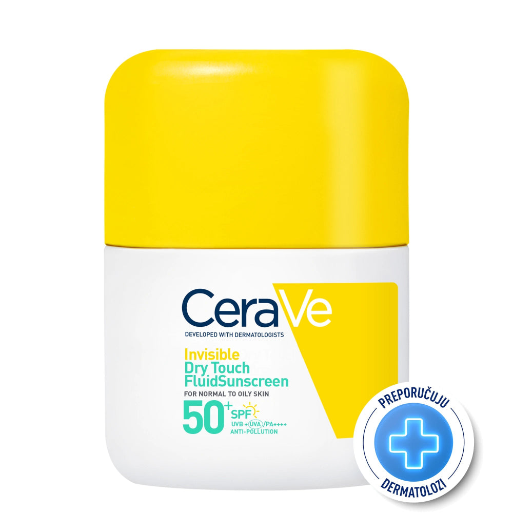 CeraVe Nevidljivi „Dry Touch” fluid za zaštitu od sunca SPF50+ vrlo visoka zaštita 50 ml