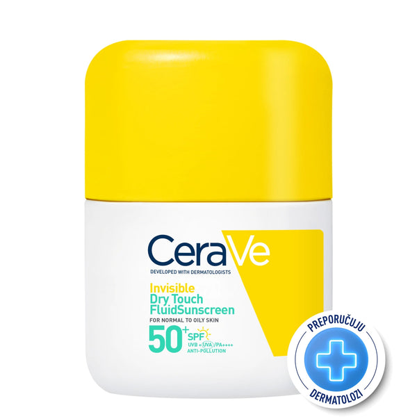 CeraVe Nevidljivi „Dry Touch” fluid za zaštitu od sunca SPF50+ vrlo visoka zaštita 50 ml