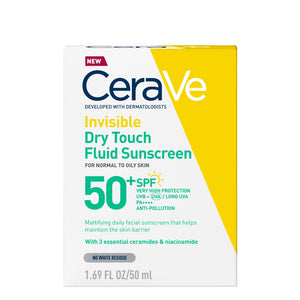 CeraVe Nevidljivi „Dry Touch” fluid za zaštitu od sunca SPF50+ vrlo visoka zaštita 50 ml