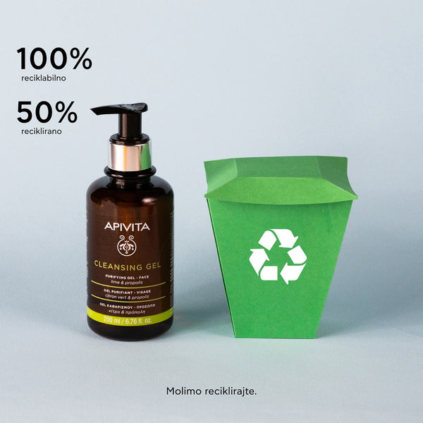 Apivita gel za umivanje lica masna/mješovita koža 200 ml