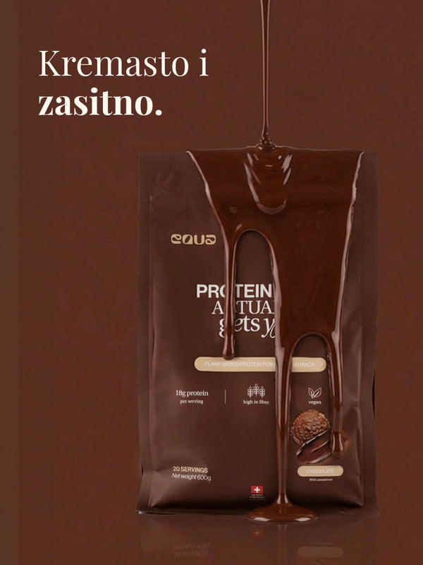 EQUA Veganski proteini od čokolade 600 g, dodatak prehrani