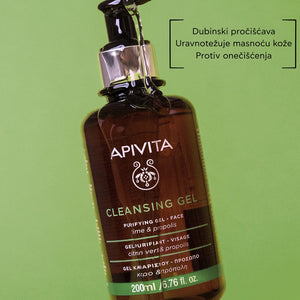 Apivita gel za umivanje lica masna/mješovita koža 200 ml