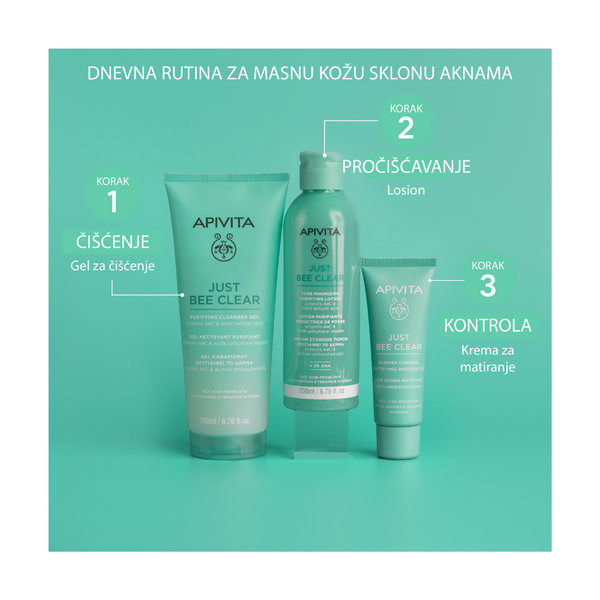 Apivita Just bee clear gel za umivanje lica 200 ml