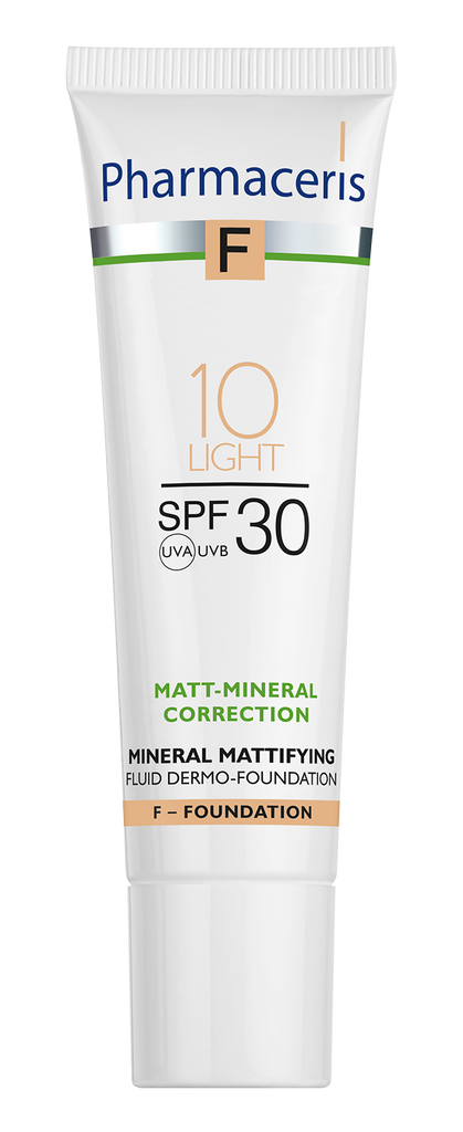 PHARMACERIS F Matt mineral tekući dermo puder SPF30 10 LIGHT 30ml