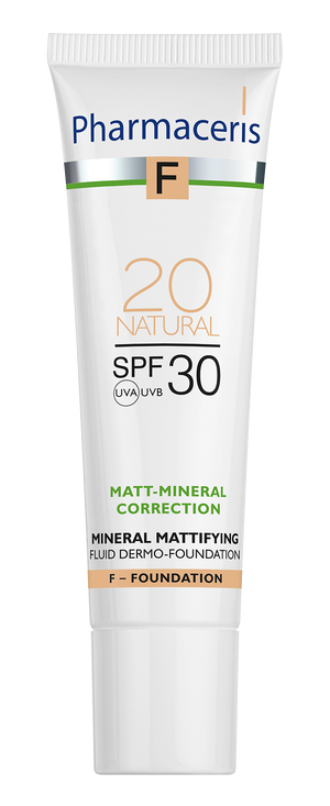PHARMACERIS F Matt mineral tekući dermo puder SPF30 20 NATURAL 30ml