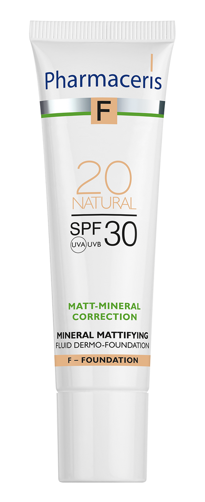 PHARMACERIS F Matt mineral tekući dermo puder SPF30 20 NATURAL 30ml