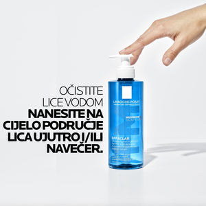 La Roche-Posay EFFACLAR Pjenušavi gel za čišćenje masne, osjetljive kože sklone aknama, 400 ml + REFILL PAKIRANJE 400 ml