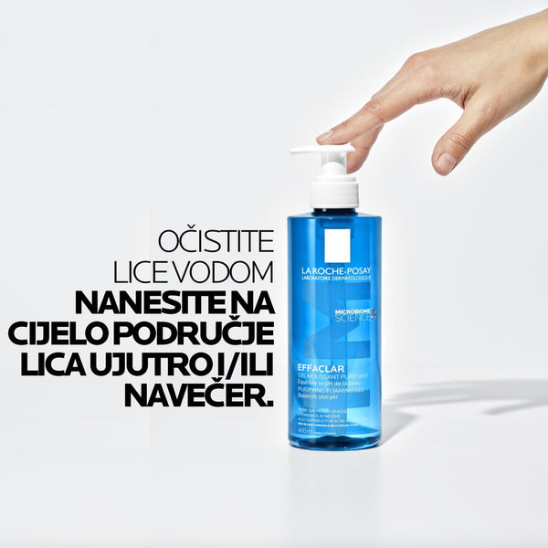 La Roche-Posay EFFACLAR Pjenušavi gel za čišćenje masne, osjetljive kože sklone aknama, 400 ml + REFILL PAKIRANJE 400 ml