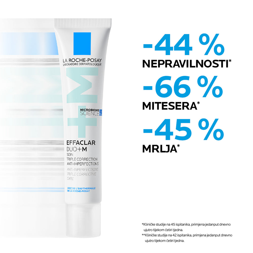 La Roche-Posay EFFACLAR DUO+M Trostruka korektivna njega protiv nepravilnosti masne kože i začepljenih pora, 40 ml + EFFACLAR Pjenušavi gel za čišćenje masne, osjetljive kože sklone aknama, 200 ml