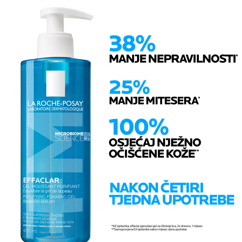 La Roche-Posay EFFACLAR DUO+M Trostruka korektivna njega protiv nepravilnosti masne kože i začepljenih pora, 40 ml + EFFACLAR Pjenušavi gel za čišćenje masne, osjetljive kože sklone aknama, 200 ml