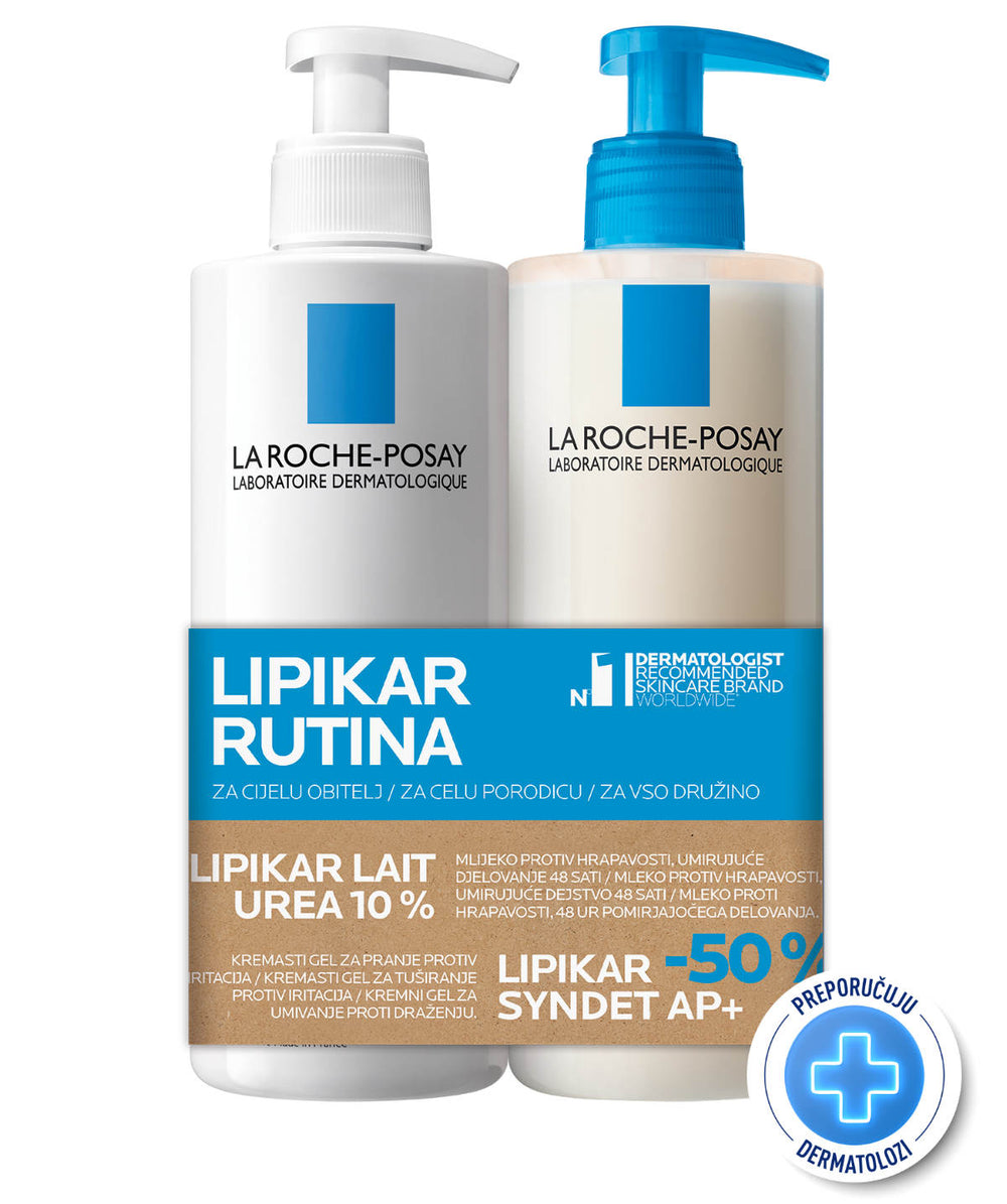 LA ROCHE-POSAY LIPIKAR UREA 10% 400 ML + SYNDET AP+ 400 ML -50%