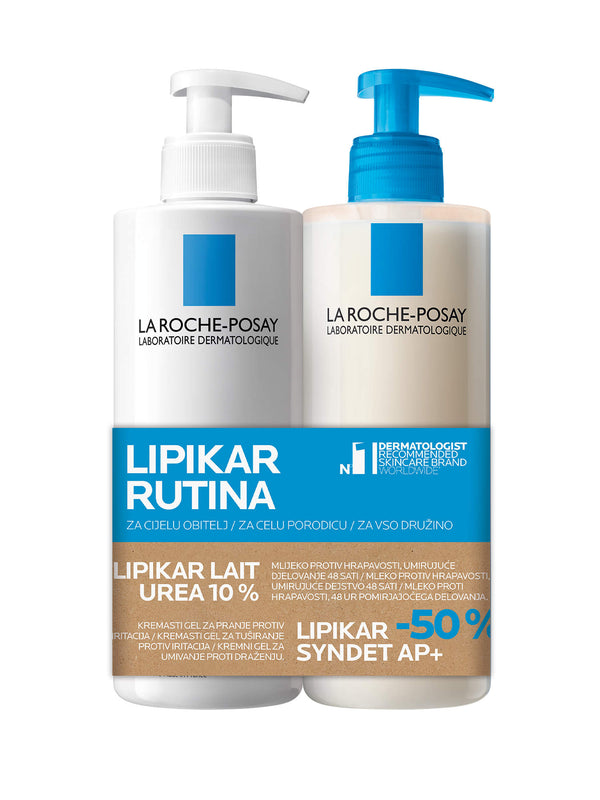 LA ROCHE-POSAY LIPIKAR UREA 10% 400 ML + SYNDET AP+ 400 ML -50%