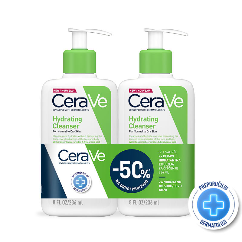 CeraVe Hidratantna emulzija za čišćenje za normalnu do suhu kožu 236 ml DUO