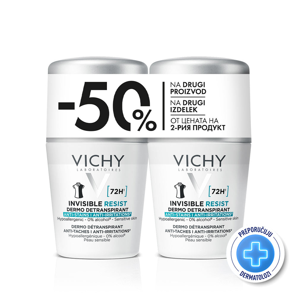 Vichy invisible resist 72h* - Dermo Detranspirant - protiv mrlja i protiv nadraženosti 50 ml PROMO