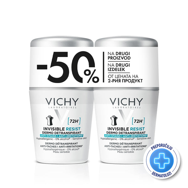 Vichy invisible resist 72h* - Dermo Detranspirant - protiv mrlja i protiv nadraženosti 50 ml PROMO