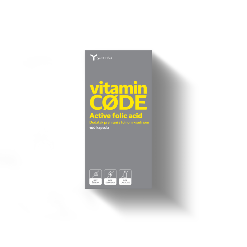 Yasenka Vitamin CODE Active folic acid 100 kapsula